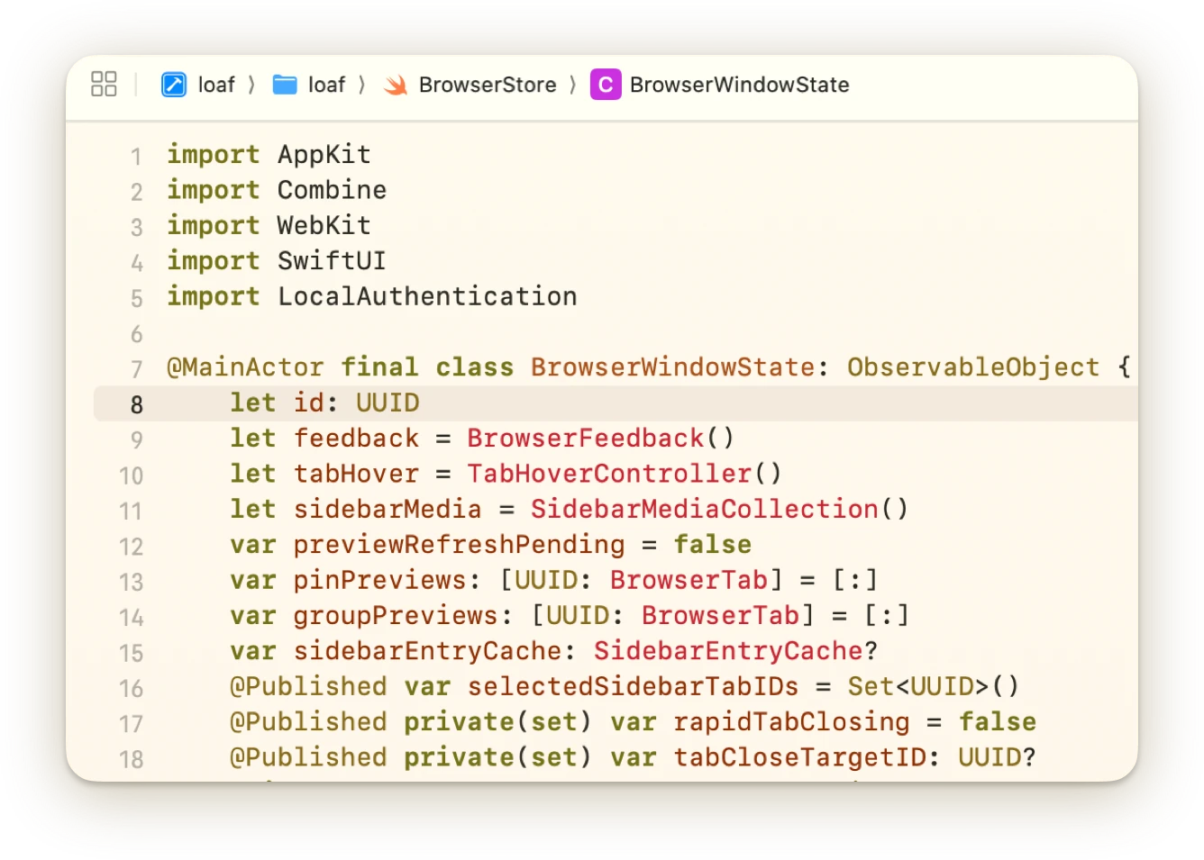 loaf’s Swift source code, built on Apple’s native frameworks.